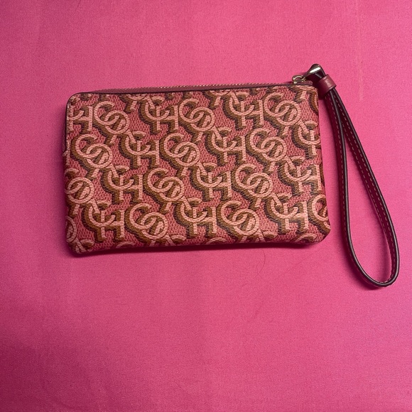 Coach Pink Patterned Wristlet Clutch - Picture 2 of 3